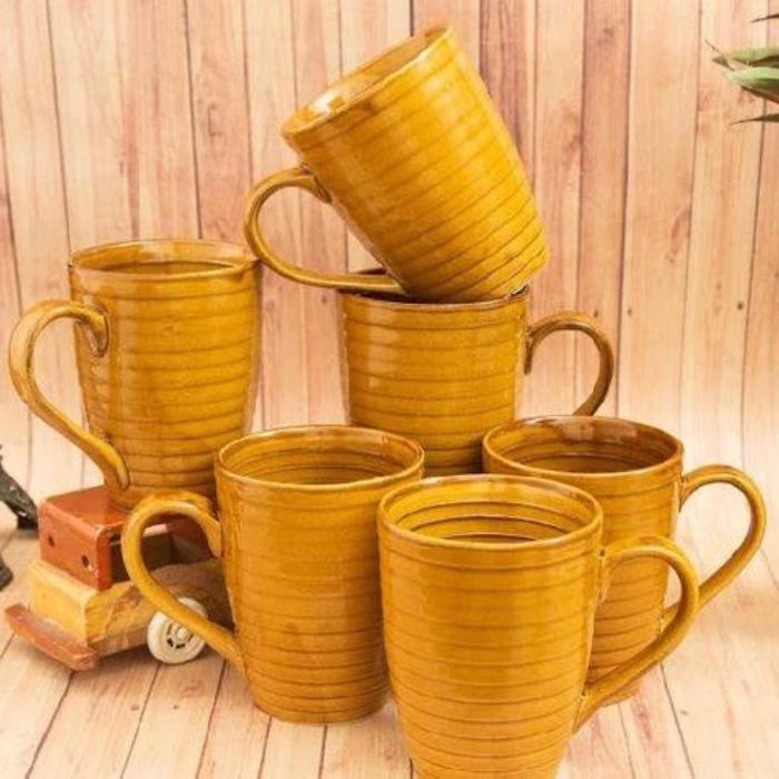 Trending Ceramic Golden Ring Coffee Milk Mug Set of 6