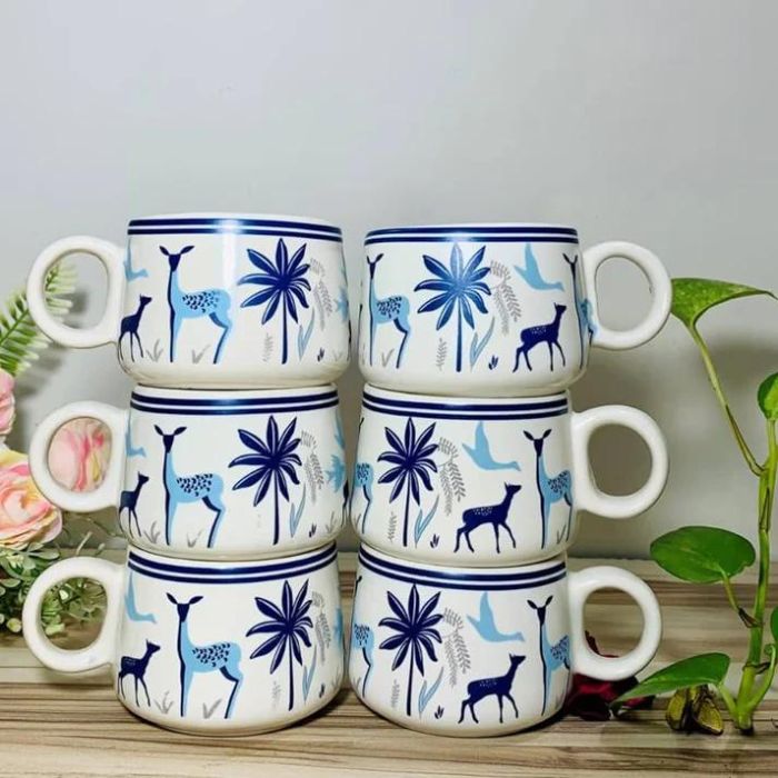 Hand-Painted Ceramic Coffee and Tea Cups