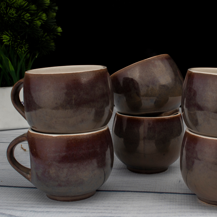 Brown Round Tea Cups