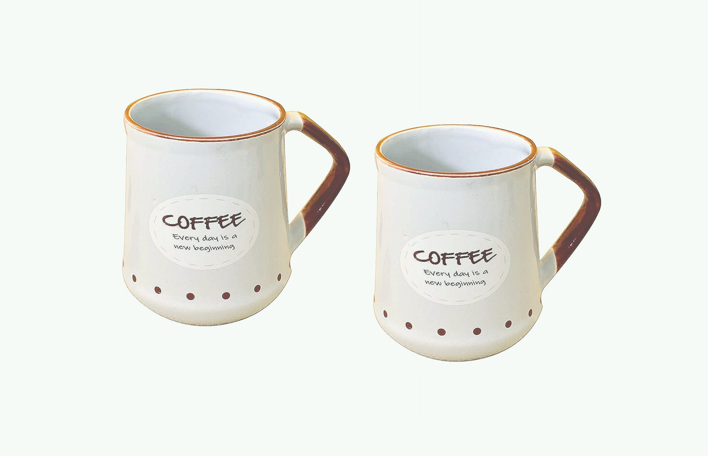 Exclusive Ceramic Coffee/Tea/Milk Mug with Handle 400 ml set Of 2