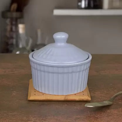 Beautiful frontier Ceramic Butter Pot With Cap (set of 1)