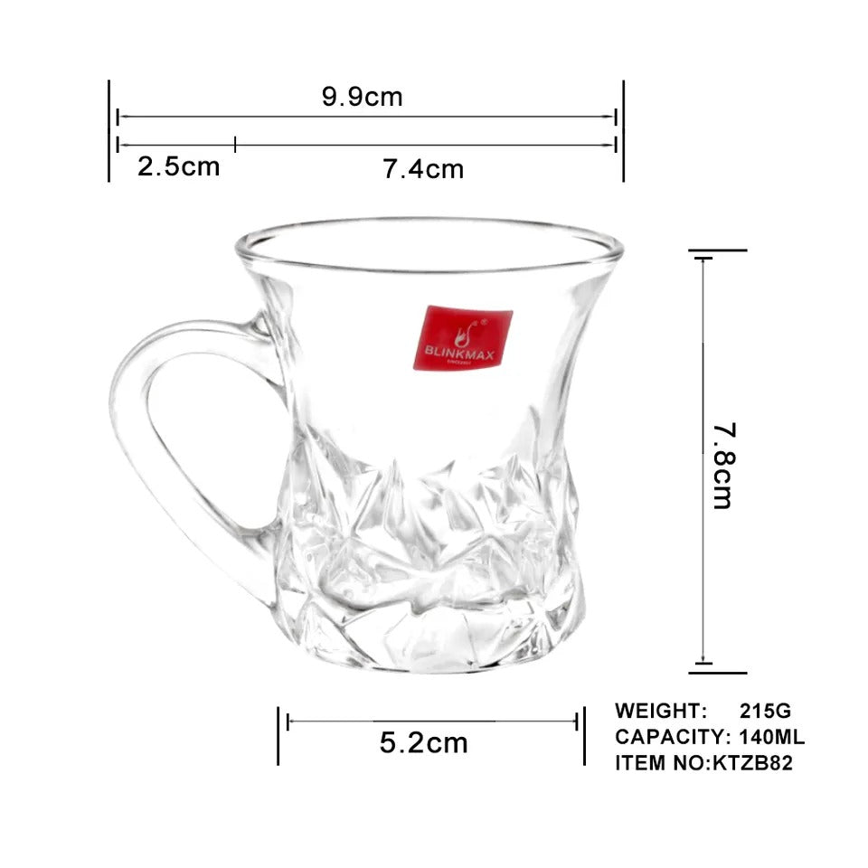 Exclusive Diamond Texture Tea Glasses Set Of 6